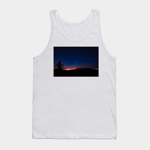 Neowise Comet over Kneeland at sunset Tank Top by blossomcophoto